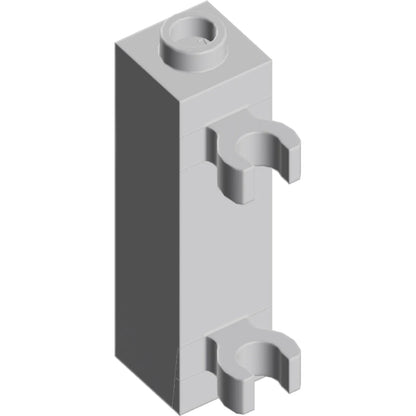 Part 60583b - Brick, Modified 1 x 1 x 3 with 2 Clips (Vertical Grip) - Hollow Stud