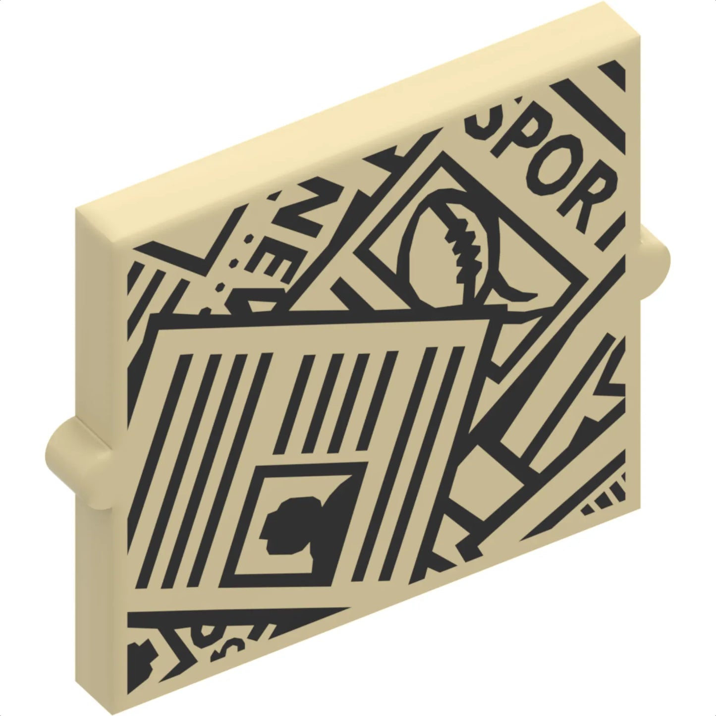 Part 60601pb020 - Glass for Window 1 x 2 x 2 Flat Front with Scattered Newspapers Pattern