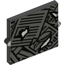 Part 60601pb021 - Glass for Window 1 x 2 x 2 Flat Front with Tattered Scattered Newspapers Pattern
