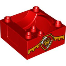 Part 98456pb04 - Duplo, Train Cab / Tender Base with Bottom Tubes with Lion on Shield Pattern