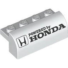Part 6081pb035 - Slope, Curved 2 x 4 x 1 1/3 with 4 Recessed Studs with 'POWERED by HONDA' Logo Pattern