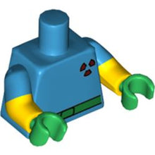 Part 973pb1997c01 - Torso Simpsons Green Belt and Purple Radioactivity Warning Pattern / Yellow Arms with Molded Dark Azure Short Sleeves Pattern / Green Hands