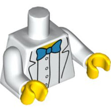 Part 973pb2000c01 - Torso Simpsons Lab Coat with Blue Bow Tie Pattern / White Arms / Yellow Hands