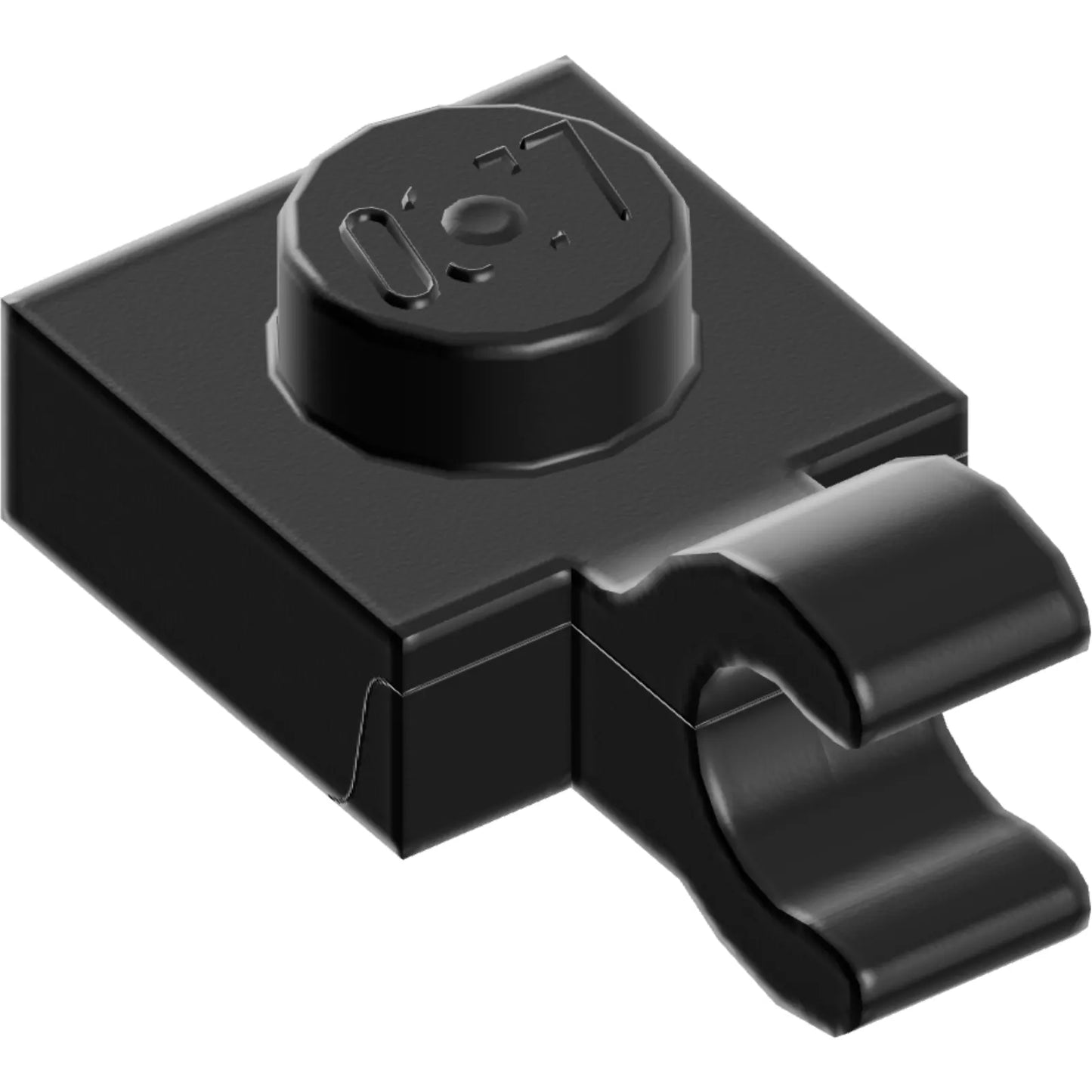 Part 61252 - Plate, Modified 1 x 1 with Open O Clip (Horizontal Grip)