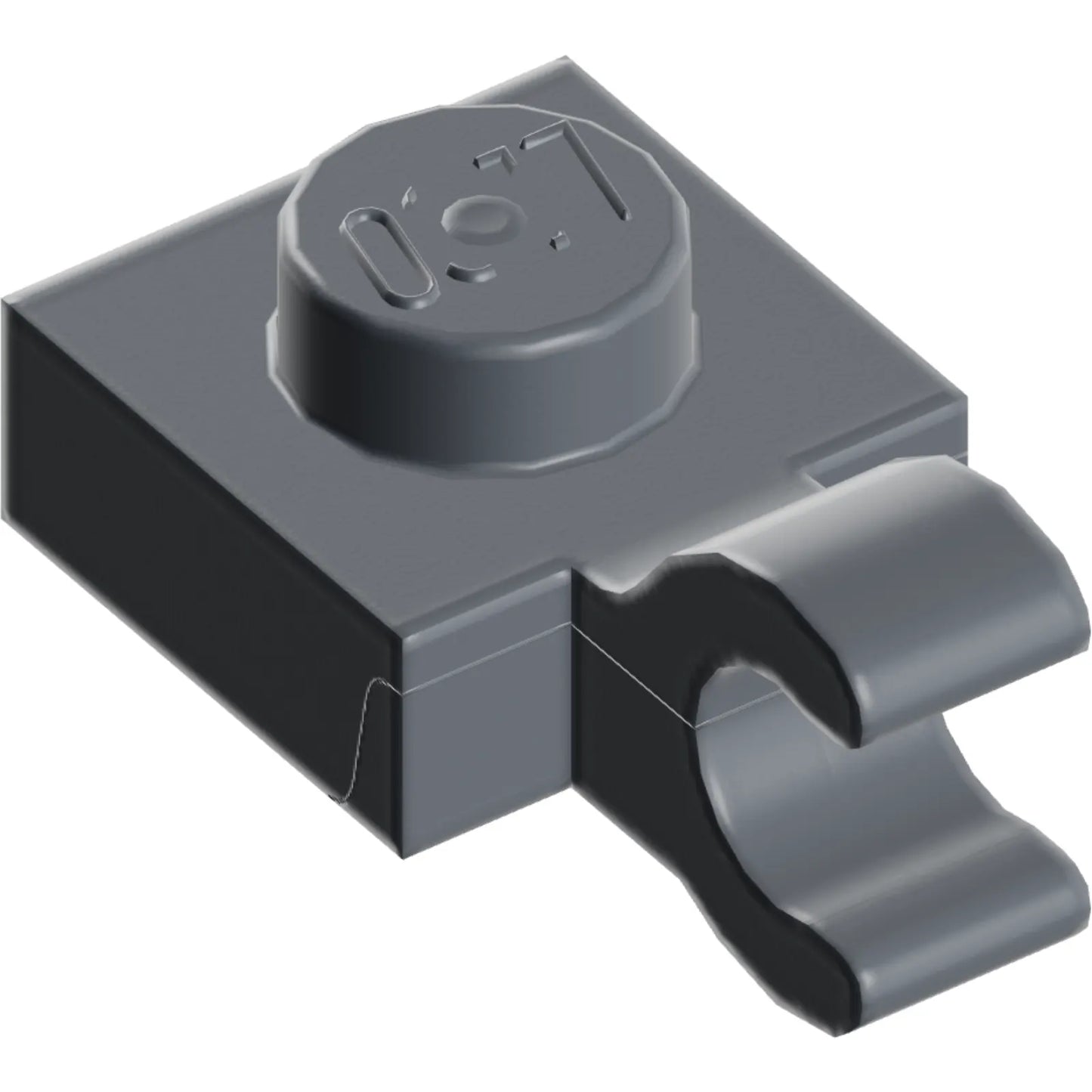 Part 61252 - Plate, Modified 1 x 1 with Open O Clip (Horizontal Grip)