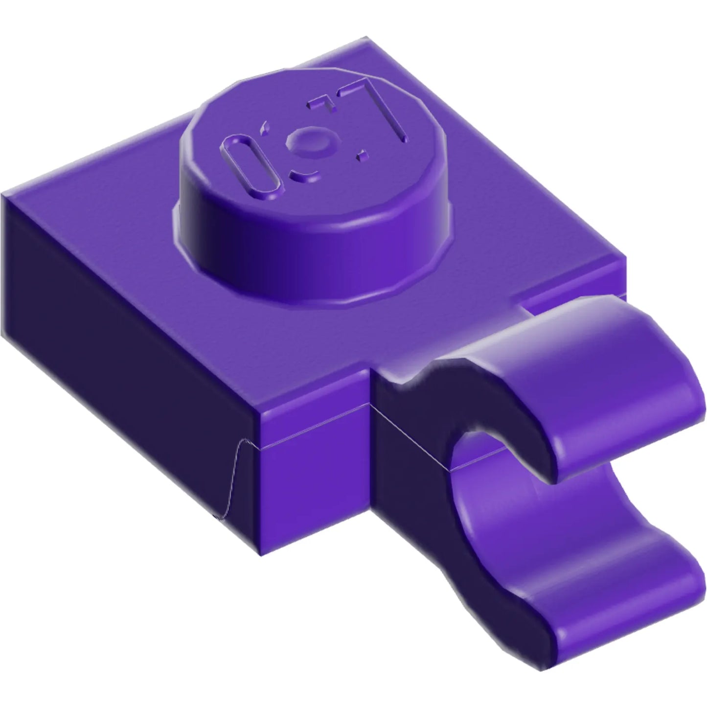 Part 61252 - Plate, Modified 1 x 1 with Open O Clip (Horizontal Grip)