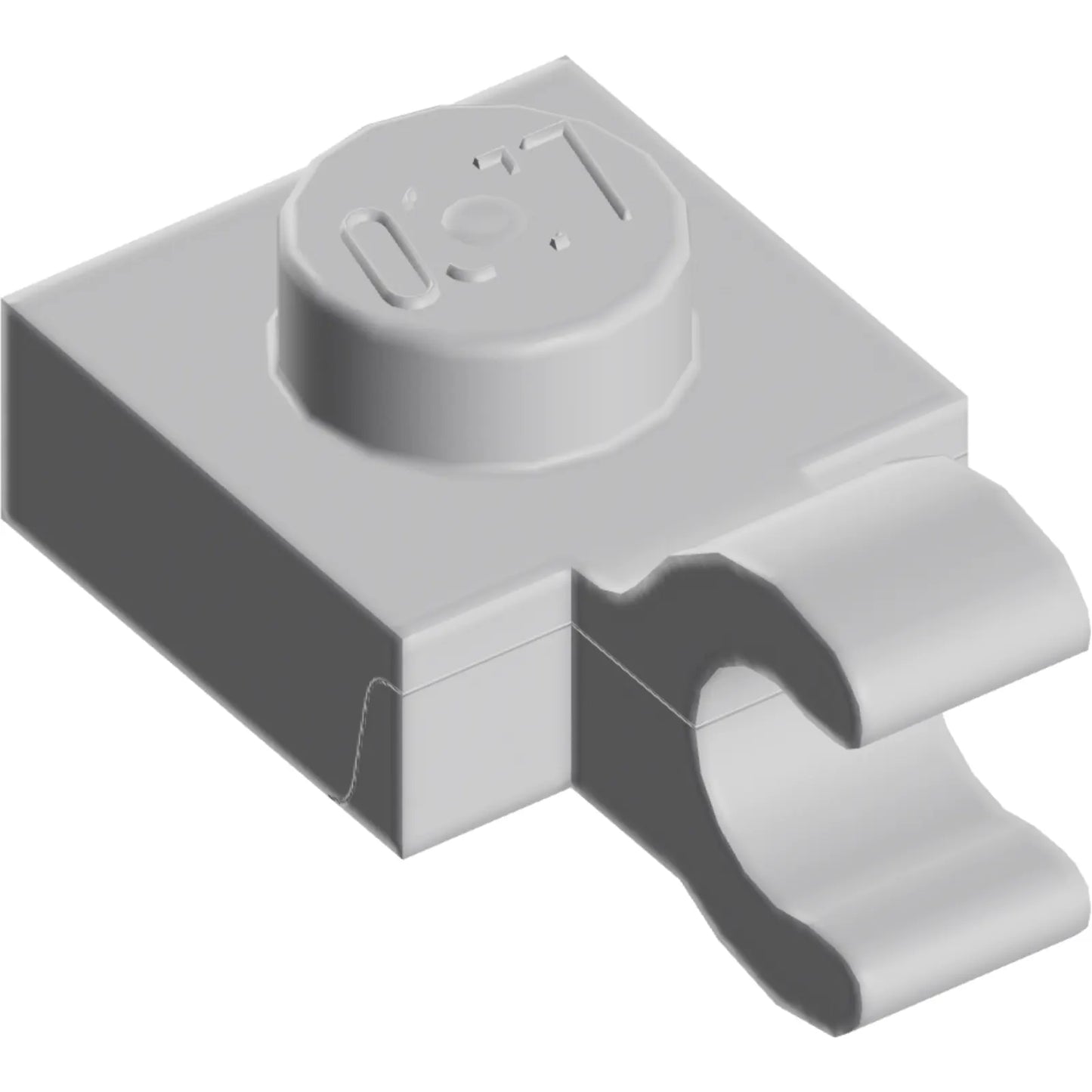 Part 61252 - Plate, Modified 1 x 1 with Open O Clip (Horizontal Grip)