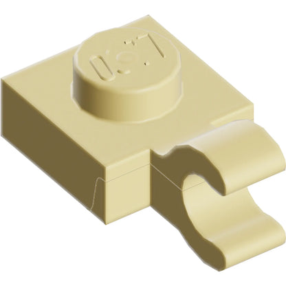 Part 61252 - Plate, Modified 1 x 1 with Open O Clip (Horizontal Grip)