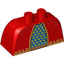 Part 24068pb01 - Lower Body, Skirt Wide with Side Hoops (Panniers) with Blue and Gold Fabric with Hearts and Diamonds Pattern