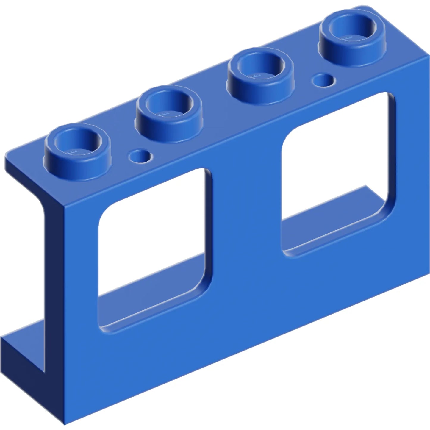 Part 61345 - Window 1 x 4 x 2 Plane, Single Top Hole and Single Bottom Hole for Glass