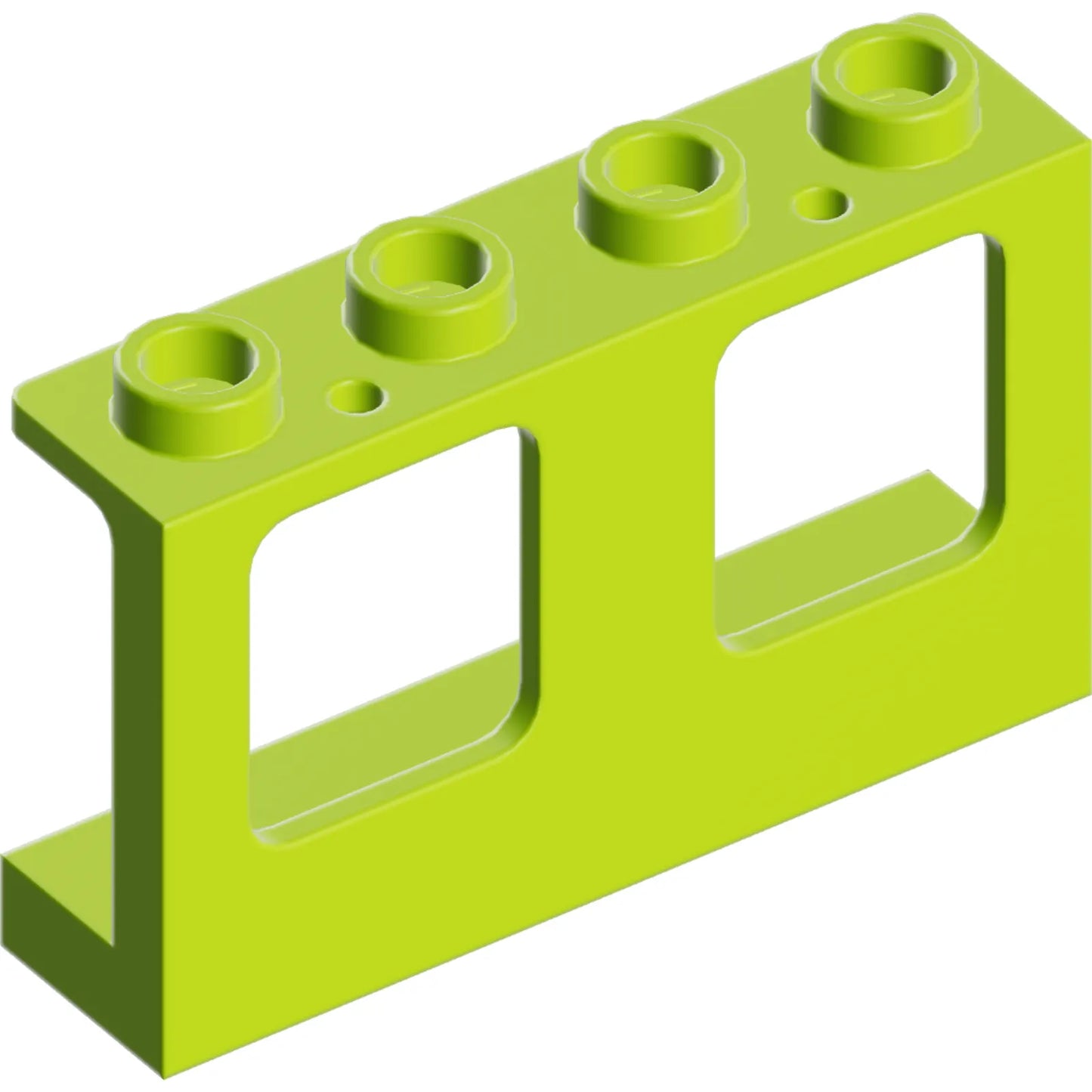 Part 61345 - Window 1 x 4 x 2 Plane, Single Top Hole and Single Bottom Hole for Glass