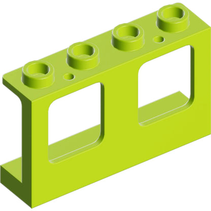 Part 61345 - Window 1 x 4 x 2 Plane, Single Top Hole and Single Bottom Hole for Glass