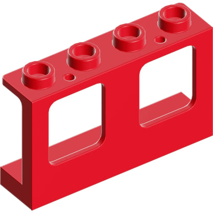 Part 61345 - Window 1 x 4 x 2 Plane, Single Top Hole and Single Bottom Hole for Glass