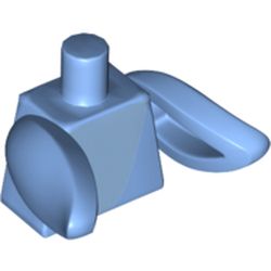 Part 973pb2209c01 - Torso Light Blue Parabola Shaped Center Panel Pattern (Shark Suit) / Medium Blue Fins