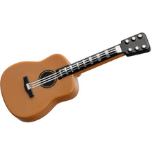 Part 25975pb01 - Minifigure, Utensil Musical Instrument, Guitar Acoustic with Black Neck and Silver Strings and Tuning Knobs Pattern