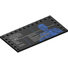 Part 6178pb045 - Tile, Modified 6 x 12 with Studs on Edges with Star Wars Logo and 'C-3PO' Pattern