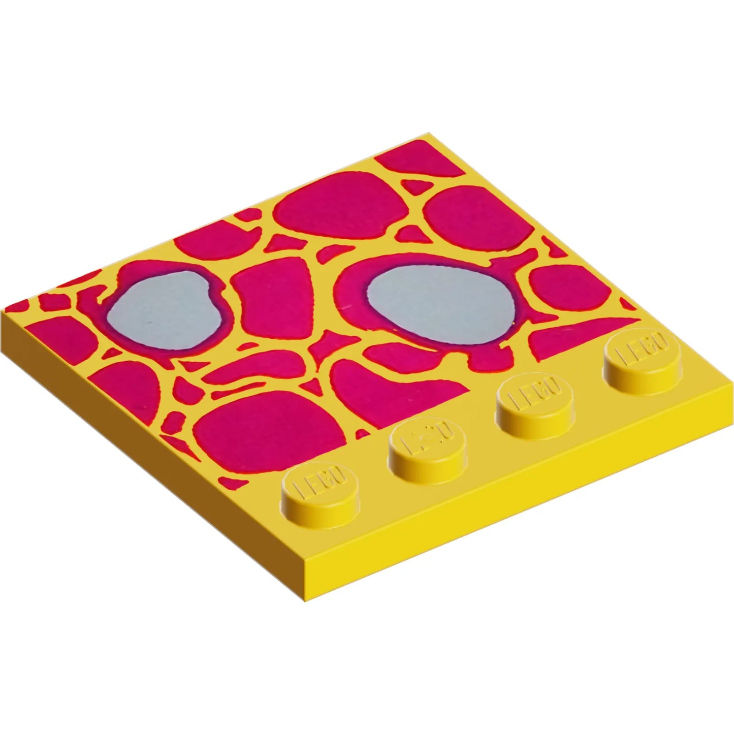 Part 6179pb097 - Tile, Modified 4 x 4 with Studs on Edge with Magenta and Dark Bluish Gray Stone Path Pattern (Sticker) - Set 41078