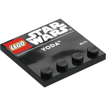 Part 6179pb280 - Tile, Modified 4 x 4 with Studs on Edge with LEGO Star Wars Logo and White 'YODA' Pattern