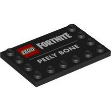 Part 6180pb200 - Tile, Modified 4 x 6 with Studs on Edges with LEGO Fortnite Logo and 'PEELY BONE' Pattern