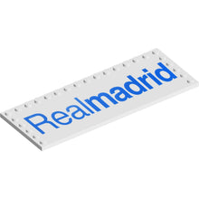 Part 6205pb012 - Tile, Modified 6 x 16 with Studs on Edges with Blue 'Realmadrid' Pattern