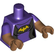 Part 973pb2943c01 - Torso Female Wetsuit, Flat Silver Sides, Yellow Bat Pattern / Medium Nougat Arms with Molded Dark Purple Short Sleeves Pattern / Medium Nougat Hands
