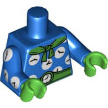 Part 973pb2933c01 - Torso Batman Bright Green Scarf and Belt, White Clocks Pattern / Blue Arms with White Clocks Pattern / Bright Green Hands