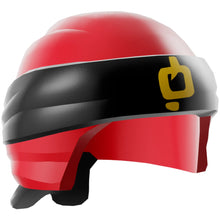Part 24496pb12 - Minifigure, Headgear Ninjago Wrap Type 3 with Molded Black Bandana and Knot and Printed Bright Light Orange Ninjago Logogram Letter H Pattern