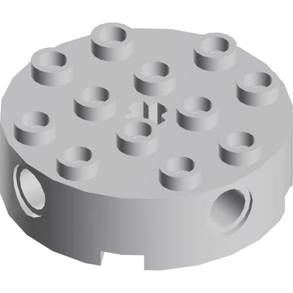 Part 6222 - Brick, Round 4 x 4 with 4 Side Pin Holes and Center Axle Hole
