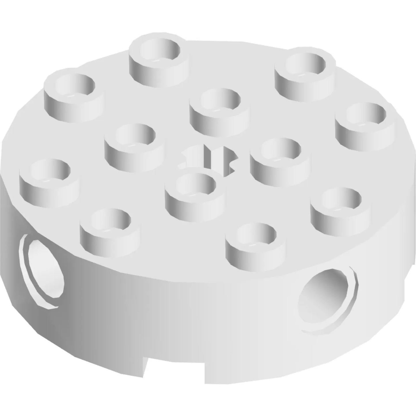Part 6222 - Brick, Round 4 x 4 with 4 Side Pin Holes and Center Axle Hole