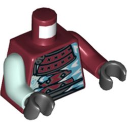 Part 973pb3538c01 - Torso Ninjago Armor with Ice Spikes Pattern / Dark Red Arm Left / Light Aqua Arm Right / Black Hands
