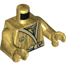 Part 973pb3839c01 - Torso Ninjago Robe with White Sash Pattern / Pearl Gold Arms / Pearl Gold Hands