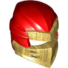 Part 66953pb04 - Minifigure, Headgear Ninjago Wrap Type 7 with 4 Slits on Front with Molded Pearl Gold Armor Pattern