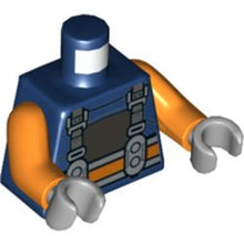 Part 973pb3901c01 - Torso Diving Suit with Silver Chest Plate, Orange and Silver Belt and Harness with Buckles Pattern / Orange Arms / Light Bluish Gray Hands