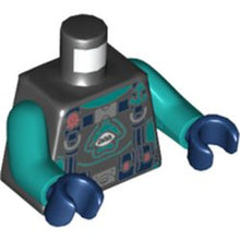Part 973pb3904c01 - Torso Diving Suit with Dark Turquoise Shark and Anchor and Dark Pink Octopus Pattern / Dark Turquoise Arms / Dark Blue Hands