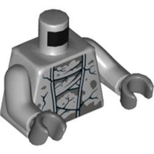 Part 973pb3906c01 - Torso Stone Robe with Cracks and Dark Bluish Gray Spots Pattern / Light Bluish Gray Arms / Dark Bluish Gray Hands