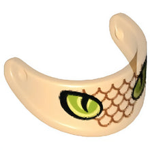 Part 2447pb05 - Minifigure, Visor Standard with Black and Lime Snake Eyes, Orange Scales Pattern