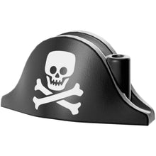 Part 2528pb14 - Minifigure, Headgear Hat, Pirate Bicorne with White Skull and Crossbones Squared Pattern