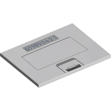 Part 6320pb01 - Tile 6 x 8 with Dark Bluish Gray and Black Catch, Rectangle, and Dark Blue 'G19890421' on Silver Background Pattern