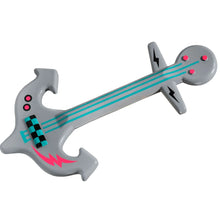 Part 76113pb01 - Minifigure, Utensil Musical Instrument, Guitar Electric Anchor with Dark Turquoise Strings and Coral Lightning Bolt Pattern