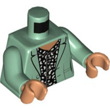 Part 973pb4479c01 - Torso Jacket, Nougat Neck, Black Shirt with White Spots and Buttons Pattern / Sand Green Arms / Nougat Hands