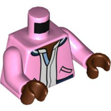 Part 973pb4481c01 - Torso Jacket, Reddish Brown Neck, Black Pockets and White Shirt Pattern / Bright Pink Arms / Reddish Brown Hands