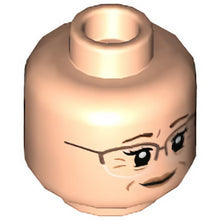 Part 3626cpb2910 - Minifigure, Head Dual Sided Female, Reddish Brown Eyebrows, Cheek and Brow Lines, Glasses, Smile / Open Mouth Smile Pattern - Hollow Stud