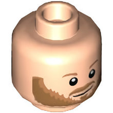 Part 3626cpb2908 - Minifigure, Head Dual Sided, Nougat Eyebrows, Beard and Moustache, Open Mouth Grin / Smirk Pattern - Hollow Stud