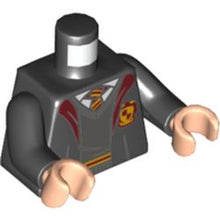 Part 973pb4303c01 - Torso Hogwarts Robe Open with Gryffindor Crest, Sweater, Shirt and Tie Pattern / Black Arms / Light Nougat Hands