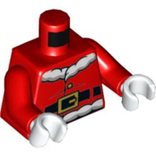 Part 973pb4487c01 - Torso Santa Jacket with White Fur Collar and Waistband, Black Belt with Gold Buckle Pattern / Red Arms / White Hands