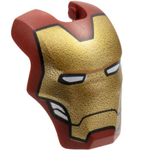 Part 80430pb01 - Minifigure, Visor Top Hinge Large with Gold Face Shield, White Eyes, Silver Trim on Cheeks Pattern