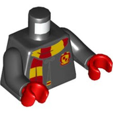 Part 973pb4509c01 - Torso Hogwarts Robe Clasped with Gryffindor Shield and Scarf Pattern / Black Arms / Red Hands