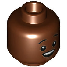 Part 3626cpb2997 - Minifigure, Head Dual Sided, Black Eyebrows Raised and Eyes with White Pupils, Open Mouth / Worried Pattern - Hollow Stud