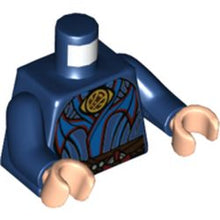 Part 973pb4654c01 - Torso Robe with Dark Azure and Red Trim, Gold Eye-Shaped Brooch, Dark Brown Belt, Sling Ring Pattern / Dark Blue Arms / Light Nougat Hands