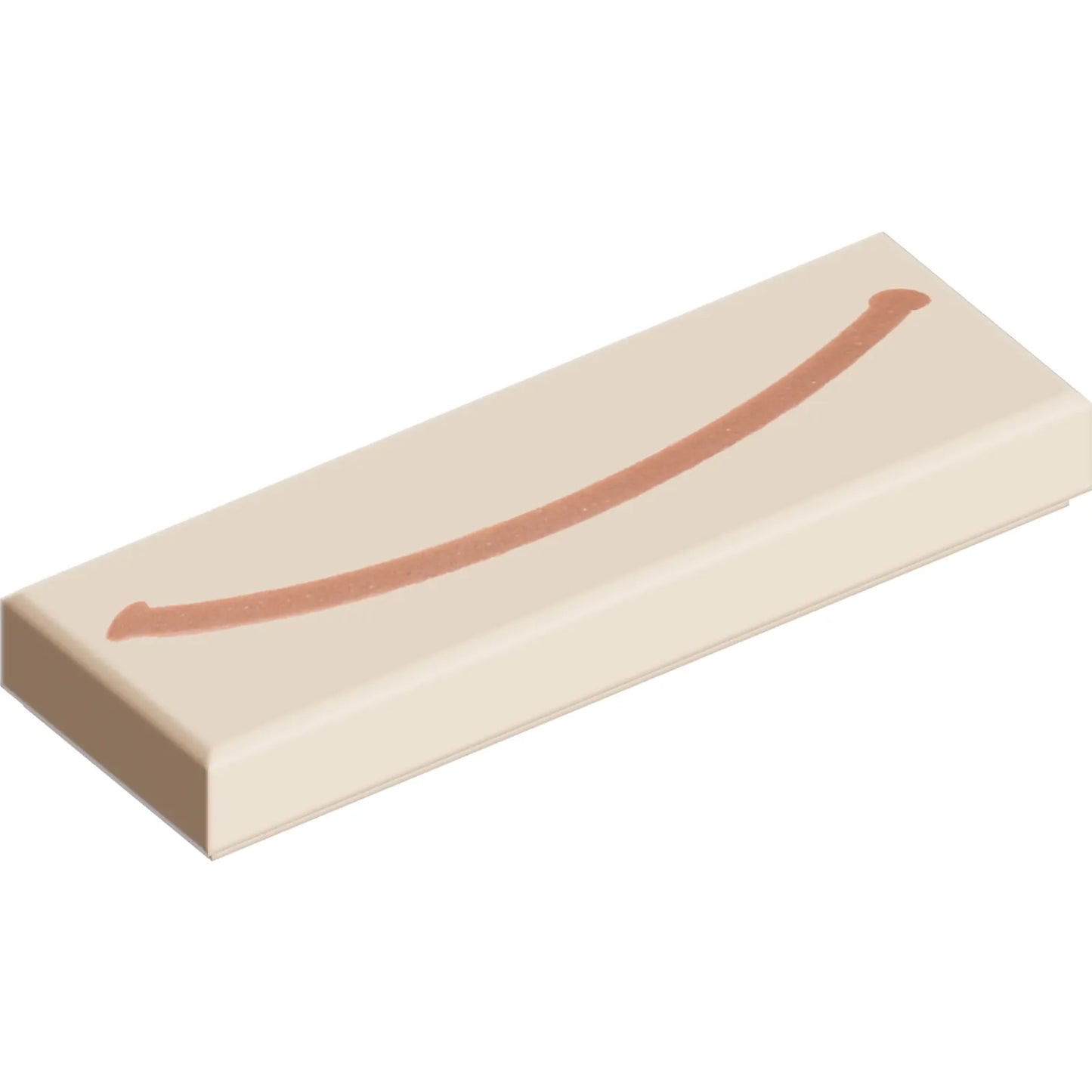 Part 63864pb294 - Tile 1 x 3 with Medium Nougat Curved Line Pattern (Super Mario Closed Mouth Smile)
